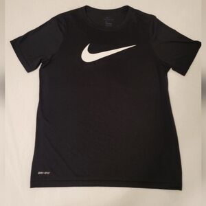 Nike Boys Dri-Fit Swoosh Shirt, Black, Large